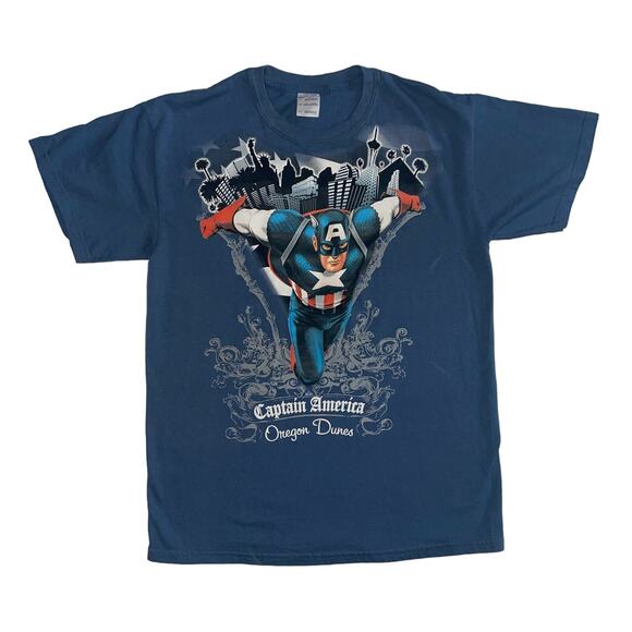 Marvel Captain America Oregon Dunes Gildan Graphic T-shirt - Picture 1 of 4